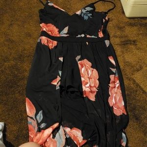 Long dress with romper inside